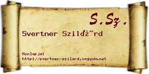 Svertner Szilárd névjegykártya